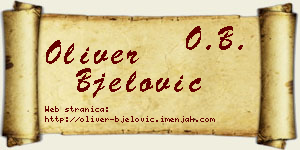Oliver Bjelović vizit kartica